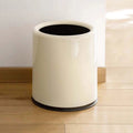 Poubelle Ø25 x H30 cm en plastique blanc crème - Corbeille cylindrique ouverte pour intérieur