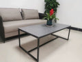 Table basse 100 x 60 cm gris effet marbre métal noir style industriel